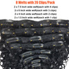 Doren Deep Curly Clip In Human Hair Extensions for Women 8Pcs 20Clips 120g Brazilian Remy Hair Water Wave Clip Ins Natur