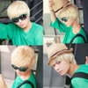 OMORFIEER Mens Short Straight Platinum Blonde Wigs Male Man Party Cosplay Full Wig