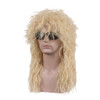WildCos 80s Mullet Wig Halloween Costumes Punk Rocker Long Blonde Curly hair Cosplay Wig for Men