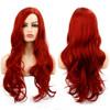 Baruisi Long Curly Wavy Red Wigs for Women Side Part Natural Looking Cosplay Synthetic Fiber Wig Heat Resistant Replacem