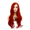 Baruisi Long Curly Wavy Red Wigs for Women Side Part Natural Looking Cosplay Synthetic Fiber Wig Heat Resistant Replacem