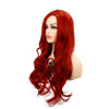 Baruisi Long Curly Wavy Red Wigs for Women Side Part Natural Looking Cosplay Synthetic Fiber Wig Heat Resistant Replacem