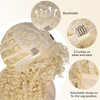 Lady Miranda Blonde Curly Wig Afro Kinky Curly Wigs with Bangs Medium Length Blonde Afro Wig Heat Resistant Synthetic Fu