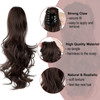 Leterly Ponytail Extension Clip in Claw 18 Curly Wavy Pony Tails Clipon Long Hairpiece Jaw for Women Medium Brown