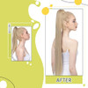 RUNATURE Human Hair Ponytail Extension Golden Blonde 14 Inch Ponytail Extensions Human Hair Light Blonde Highlighted Wra