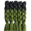 24inch Black to Olive Green Two Tone Ombre Color Synthetic Braiding Hair Extensions Jumbo Braids Hair Bulk 5packslot for