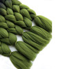 24inch Black to Olive Green Two Tone Ombre Color Synthetic Braiding Hair Extensions Jumbo Braids Hair Bulk 5packslot for