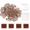 50pcs Hair Extension Clips 9 Teeth Stainless Steel Snap Clips for Wigs Hair Bangs Toppers Toupees with Needle and Thread