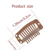 50pcs Hair Extension Clips 9 Teeth Stainless Steel Snap Clips for Wigs Hair Bangs Toppers Toupees with Needle and Thread