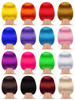 WILLBOND 16 Pieces Short Bob Wigs Halloween Cosplay Colorful Costume Wig Party Hairpiece Wig Straight Short Hair Wig for