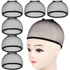 MORGLES 6PCS Wig Cap Non Slip Black Mesh Net Wig Caps for Women Men Weaving Hair Net Close End Fishnet