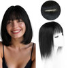 viviaBella Clip in Human Hair Toppers Seamless Hairpiece for Women Thick Silk Base Topper for Thicking Hair Natural Blac