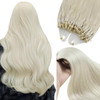YoungSee Micro Hair Extensions Human Hair Blonde Micro Loop Hair Extensions Real Human Hair Platinum Blonde 18 Inch Bead