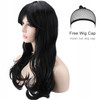 Akstore 28 inch Fashion Wigs Long Wavy Curly Hair Cosplay Wig Wig Cap Black