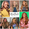 KeaBalo Highlight Ombre Lace Front Wigs Human Hair Pre Plucked with Baby Hair 13x4 Body Wave Frontal Wigs Human Hair 180