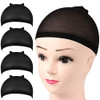 FANDAMEI Wig Cap Nylon Wig Caps 4 Pieces Stocking Wig Caps for Women Black