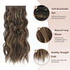 FESHFEN Clip in Hair Extensions 4 PCS Long Wavy Clip in Hairpieces Full Head Synthetic Hair Extension for Women 20 Inch
