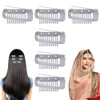 XIHIRCD 6pcs Chunni Clips With Safety Pins Stainless Steel Hidden Wig Clips for Hair Extensions Dupatta Setting Grip