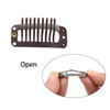 50 Pcs Hair Extension Clips 32mm 9teeth Wig Clips for Hair Extensions Hairpieces Dark Brown