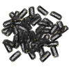 Yolev 50PCS Metal Silicon Snap Clips for Wigs Hair Extensions and Womens Hairpieces 6Teeth UShape Black
