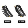 Yolev 50PCS Metal Silicon Snap Clips for Wigs Hair Extensions and Womens Hairpieces 6Teeth UShape Black