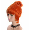 yuehong Short Orange Bun Women Wig Bangs Updo Anime Cosplay Costume Hair Heat Resistant Synthetic Fibers Durable Breatha