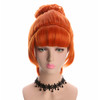 yuehong Short Orange Bun Women Wig Bangs Updo Anime Cosplay Costume Hair Heat Resistant Synthetic Fibers Durable Breatha