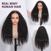 Pizazz 13x4 Human Hair Lace Front Wigs for Black Women Glueless 180 Density HD Transparent Deep Wave Frontal wig with Ba