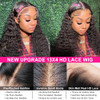 Pizazz 13x4 Human Hair Lace Front Wigs for Black Women Glueless 180 Density HD Transparent Deep Wave Frontal wig with Ba