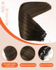 Sunny Hair 57G 18Inch Micro Bead Hair Extensions Human Hair Brown Ombre Balayage Medium Brown Microlink Hair Extensions