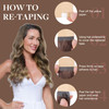 GOO GOO Tape in Hair Extensions Human Hair 2618 Balayage Brown to Dirty Blonde 18inch 50g 20pcs Thick Ends Straight Seam