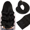 HOTBANANA Human Hair Clip in Hair Extensions Natural Black 120g Clip in Hair Extensions Real Human Hair Straight Remy Ha