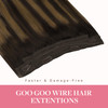 GOO GOO Wire Hair Extensions Human Hair 262 Dark Brown with Chestnut Brown Balayage 16inch 95g Invisible Wire Hair Exten