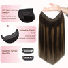 GOO GOO Wire Hair Extensions Human Hair 262 Dark Brown with Chestnut Brown Balayage 18inch 95g Invisible Wire Hair Exten
