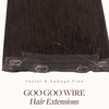 GOO GOO Wire Hair Extensions Human Hair 2 Dark Brown Natural 12inch 70g Invisible Wire Hair Extensions with Transparent