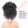 ENTRANCED STYLES Drawstring Ponytail with Bangs Afro Puff Ponytail Extensions for Women Short Curly Puff Ponytail with B