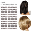 YUYTE 50 Pieces Wig Clips U shape Metal Clips 6 Teeth 28 cm Stainless Steel Material for Hair Extensions for WomenDark B