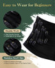 Ugeat Black Human Hair Clip in Extensions for Women Real Hair Extensions Clip in Human Hair Jet Black Hair Extensions Cl