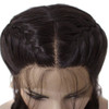 ANOGOL Hair CapLong Double Braids 2 Natural Black Synthetic Braided Lace Front Wig with Baby Hair Wigs Heat Resistant Fi