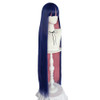 ANOGOL Hair Cap Blue Mix Pink Wig 105cm Long Straight Stocking Wigs for Girl with Bangs Costume for Women Synthetic Hair