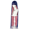 ANOGOL Hair Cap Blue Mix Pink Wig 105cm Long Straight Stocking Wigs for Girl with Bangs Costume for Women Synthetic Hair