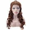 ANOGOL Hair Cap Long Wavy Brown Wig Women Princess Cosplay Wigs Prestyled Brown Ponytail Wigs Curly Auburn Updo Buns Hai