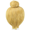 ANOGOL Hair Cap Women Short Gold Wig with Buns Straight Cosplay Costume Wig for Halloween Party Hair Gold Blonde Christm