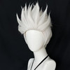 ANOGOL Hair CapShort Layered White with Slightly Grey Wig for Women Short White Sea Witch Wig Anime Cosplay Mad Scientis