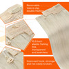 Sunny Hair Wire Hair Extensions Real Human Hair Fish Line Human Hair Extensions Invisible Wire Extensions Platinum Blond