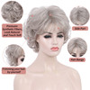 Kalyss 10 Short Curly Wavy Wig With Hair Bangs Premium Heat Resistant Synthetic Hair Wig 70s Look Short Wigs for Women S