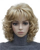 Kalyss Short Curly Wavy Blonde Wigs for Women Blonde Wig with Hair Bangs Heat Resistant Synthetic Hair Wigs 12 Inches