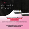 Moresoo Tape Hair Extensions Black Human Hair Tape in Extensions Natural Black Real Hair Glue in Human Hair Extensions 2