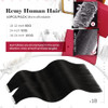 Moresoo Natural Black Tape in Hair Extensions Invisible Human Hair Tape in Extensions For Daily Straight Hair Glue in Ex