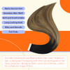Full Shine Hair Extensions Real Human Hair Tape in Color 1B Off Black Fading to 6 and 27 Honey Blonde Straight Seamless